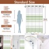 No Hook Boho Sage Green Striped Shower Curtains for Bathroom