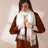 Womens Cream White Scarf Pashmina Shawls and Wraps for Evening