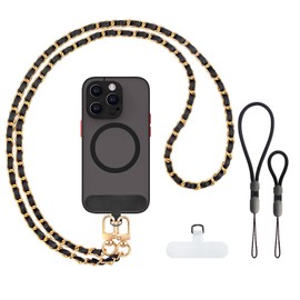 EWEMDAI Phone Crossbody Strap, Universal Crossbody Patch Phone Lanyards, Multifuctional Compatible with Most Smartphones, Phone lanyard, phone lanyard crossbody（black45in）