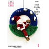 King Cole 9147 Knitting Pattern Christmas Sleepy Santa Wreath in
