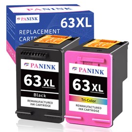PANINK 63XL Ink Cartridges Compatible with HP Ink 63 63XL 63 XL Ink Cartridges Black Color Combo Pack for Officejet 3830 4650 5255 5258 5200 4652 4655 Envy 4520 4512 DeskJet 1112 2130 Printer(2 Pack)