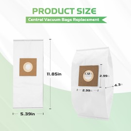 Central Vacuum Bags for Dirt Devil Central Vacuum Cleaner HP CV950,CV1500 Replacement Part # 7767-W, 9597 (Pack of 4)