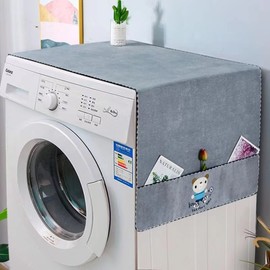 Washer and Dryer Top Cover Washing Machine Top Cover Fridge Dust Fridge Dust Proof Front Load with Storage Pockets Anti-Slip Washer And Dryer - Grey