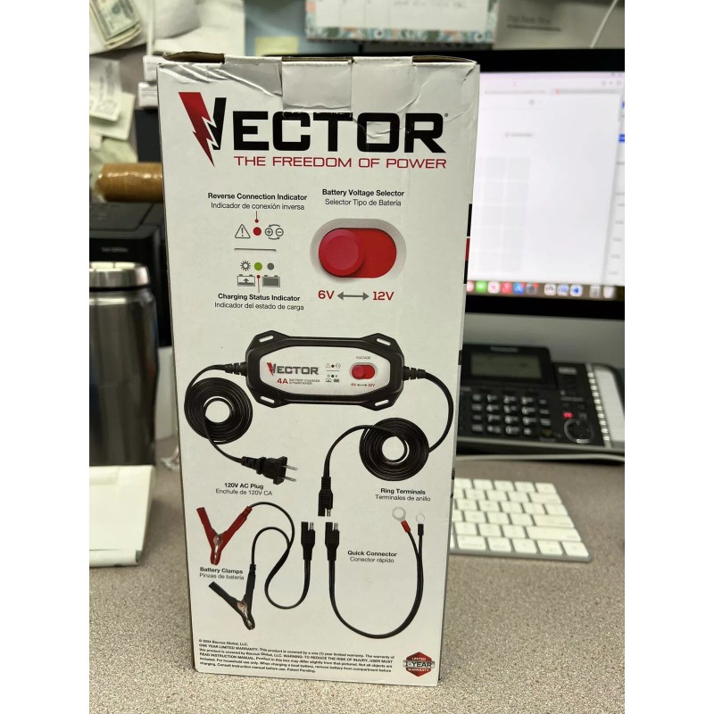 VECTOR VECBC4 4 Amp Battery Charger/Mainta