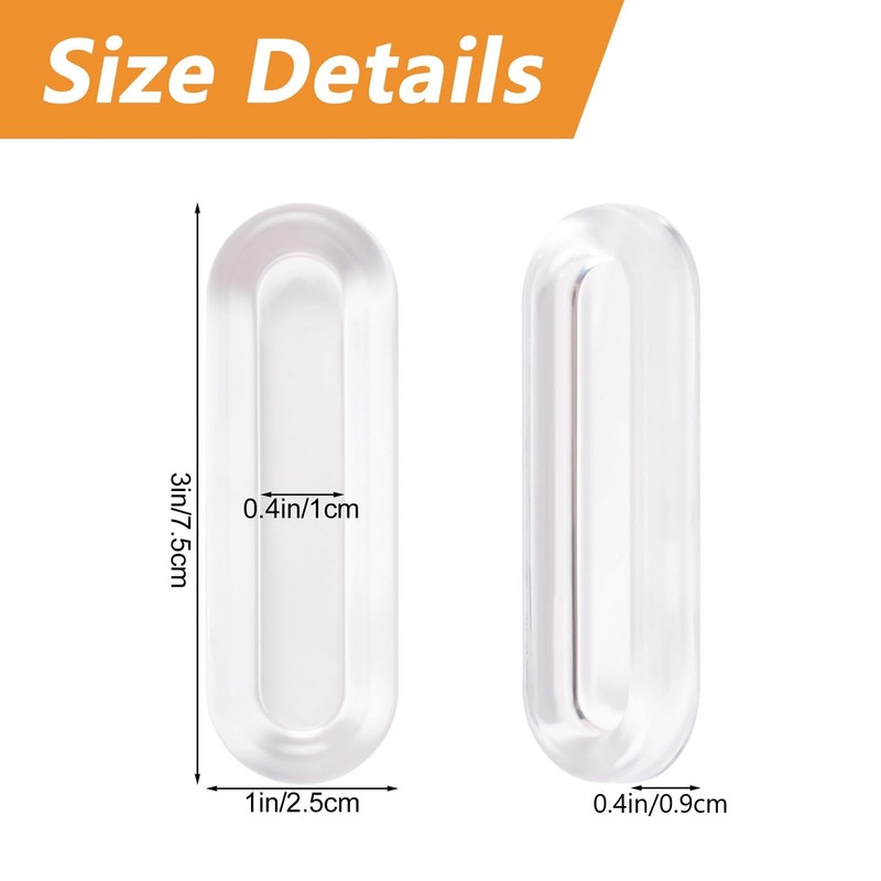 MOROBOR Clear PU Self-Adhesive Pulls, 8 Pcs Recessed Finger Pulls