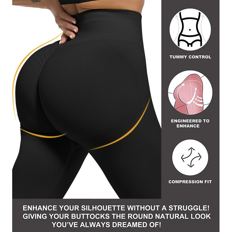 CHRLEISURE Workout Leggings Sets for Women, Gym Scrunch Butt Butt