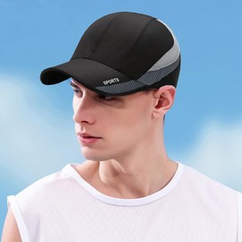 Malaxlx Quick Dry Baseball Cap for Men Women, UPF 50+ Sun Protection, Adjustable Cooling Sports Hat for Running, Hiking, Outdoor - Black