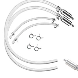 Brake Bleeder Hose - One Way Check Valve Tube Bleeding Tool Kit for Car Motorcycle Clutch, Universal Brake Fluid Bleeder with 2 Screw Caps and 2 Spring Clamps (2)