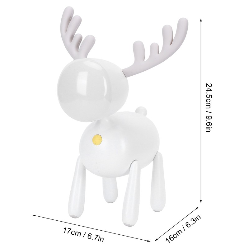 LED Night Light Cartoon Deer Shaped Table Lamp 1200mAh USB