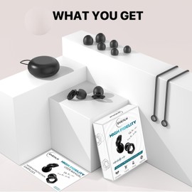 EarCalm Concert Earplugs, High-Fidelity, Noise Reduction and Tinnitus Relief for Concerts, Loud Music, Musicians, Motorcycles, Airplanes, Raves(Black)