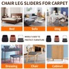 Ezprotekt 16PCS Chair Leg Sliders for Carpet, 1 inch Transparent