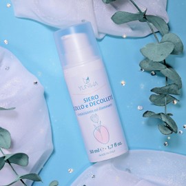 Serum Neck and Décolleté - Smoothing Treatment, Elastic, Wrinkle Free, Brightening, Protective - with Caffeine, Ginseng, Diamond Powder - Natural, Made in Italy - 50 ml