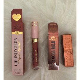 Too Faced 2x Too FACED PLUMP You Up Liquid Lipstick & Cocoa Bold Butter Cream Lipstick A71