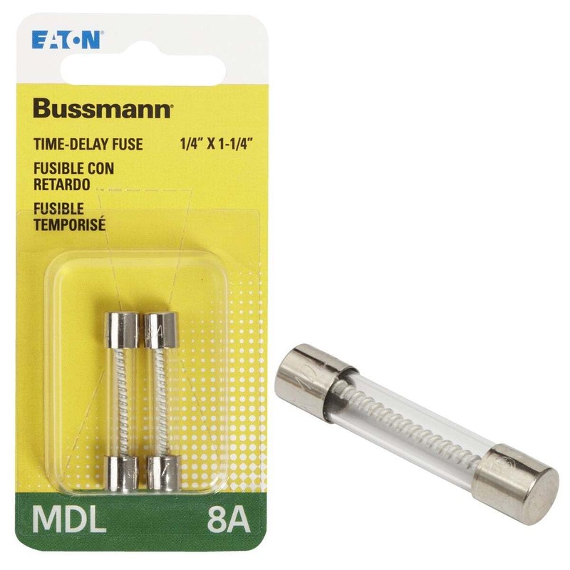 Bussman BP/MDL-8 8 Amp Glass Tube Time Delay Fuse 2