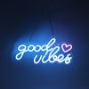 Neon Sign Good Vibes LED Light Acrylic USB Powered Wall