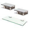 WANXIANG Glass Shelf Brackets Wall-Mounted Glass Shelf Holder Polished Chrome