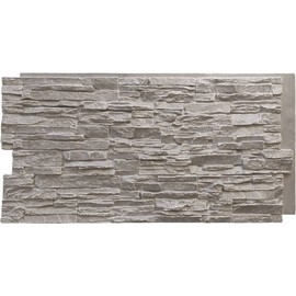 Ekena Millwork PNU24X48CNGG EverStone Canyon Ridge, 45 3/4" W x 24 1/2" H x 1 1/4" D Stonewall Faux Stone Siding Panel, Grey Granite, 8 Square Feet
