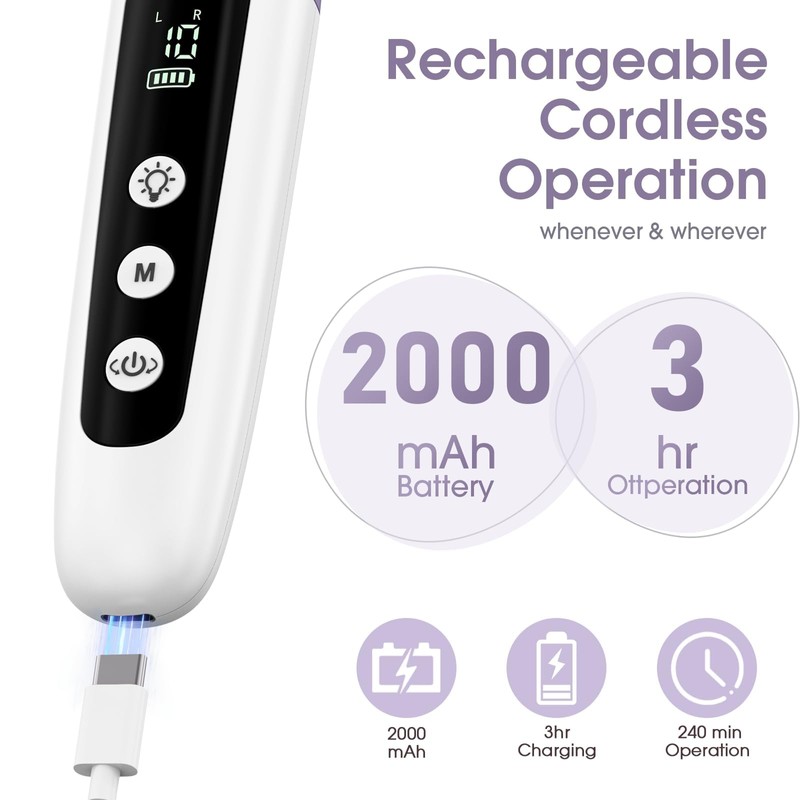 Professional Manicure Pedicure Kit with Memory Modes, Cordless Electric Nail