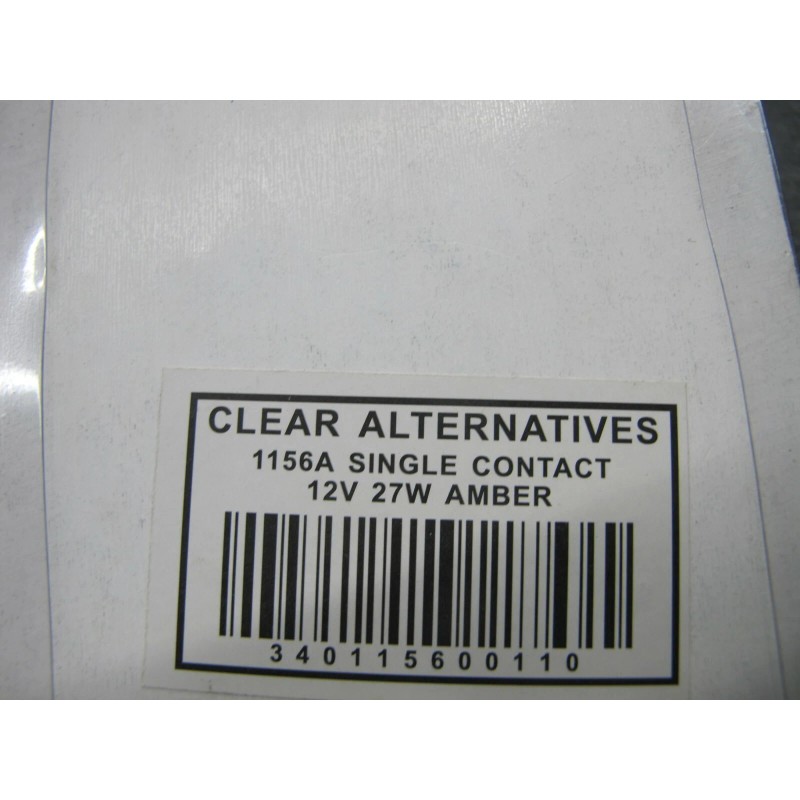 CLEAR ALTERNATIVES, 1156A SINGLE CONTACT 12V 27W AMBER 2 BULBS