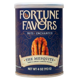 Fortune Favors Candied Pecans, Sweet and Salty Snack, Hand Crafted in Small Batches, USA-Grown (4 Ounce, Mesquite)