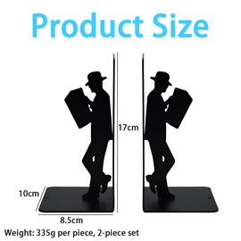2 Pcs Book Holder, T-Shaped Structure Book Stand,Metal Bookends,Book Stopper,European Bookends,for Homes Offices Schools and Libraries ect,with Rounded Corner Design Space Saving