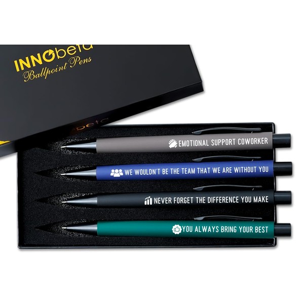InnoBeta Farewell Gifts for Coworkers, Ballpoint Pen Set of 4,