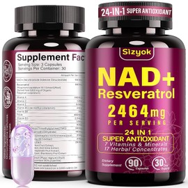 NAD Supplement 1100mg + Resveratrol 600mg – Advanced Liposomal NAD+ Capsules with Pterostilbene & Quercetin