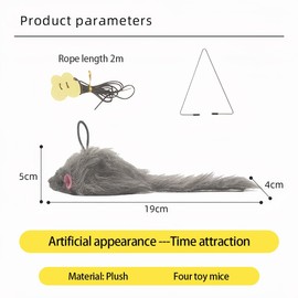 ZEPIQOR Pack of 4 Cat Toys Self-Employment Hanging Frame Cat Toy with Elastic Mouse, Interactive Dancer Cat Toy Mice for Cat Run and Boredom Interactive