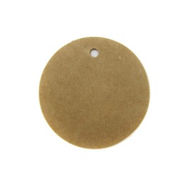100 Pack - CleverDelights Circle Kraft Gift Tags/Hang Tags - 1.5" Diameter - Brown Kraft Hang Tags - for Gifts, Crafts, Party Favors, Weddings, Price Tags - Thick Heavy Duty - 1 1/2 inch