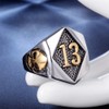 OAKKY Men's Hip Hop 13 Devil Skull Biker Ring Stainless