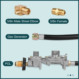 12 FT F273684 Propane Hose with Regulator Compatible with mr Heater F273684 Big Buddy Heaters, Two Stage Propane Regulator with Hose for RV, Gill, Gas Stove,3/8in Female x 3/8in Male Street Elbow