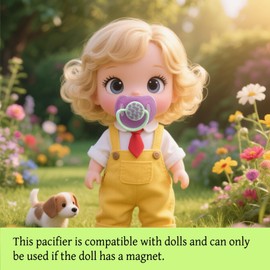 Xunzhi Doll Magnetic Pacifier,Simulation Magnetic Pacifier Toy for Dolls,Mag/netic Doll Du-mmy,Pretend Feeding D-ummy Pacifier,D/oll Supplies,Cradle Mag/netic Pacifier for Adults,Pacifier Magnet,02
