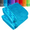 Lashuma Lugano Hand Towel Set, Blue, Aquamarine, Fluffy 100% Cotton