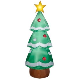 Gemmy Christmas Airblown Inflatable Tree OPP, 7 ft Tall, Multi