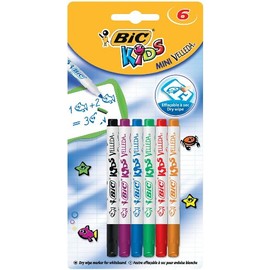 BIC Kids Velleda Mini Whiteboard Marker 8413871 Blister Pack of 6