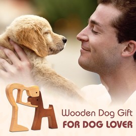 Pawfect House Wooden Sculpture, The Love Between You & Your Fur-Friend, Wood Dog Human Statue Sculpture, Table Decor Wood Pet Carvings, Wooden Carved Dog, Housewarming Gifts for Pet Lovers