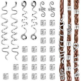 31 Pieces Silver Hair Locs Adjustable Hair Rings and Charms | Dreadlocks Braids Metal Hair Clips Beads Clip Decorations Accessories for Men Women