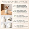 Mini White Ceramic Bud Vase Flat Round Glossy Table Decor