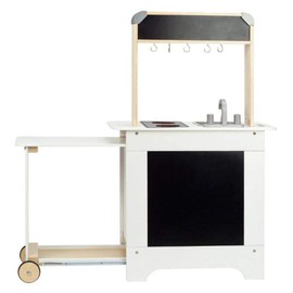 Hape Wooden Cook‘n Serve Kitchen| Pretend Role Play Kitchen Set with Pull-Out Counter and Chalkboard for Kids