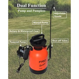 FIVO 1.35 Gallon Battery Powered Sprayer for Yard and Garden