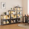 IDEALHOUSE 3 Tier Book Shelf with LED Lights, Grey Industrial