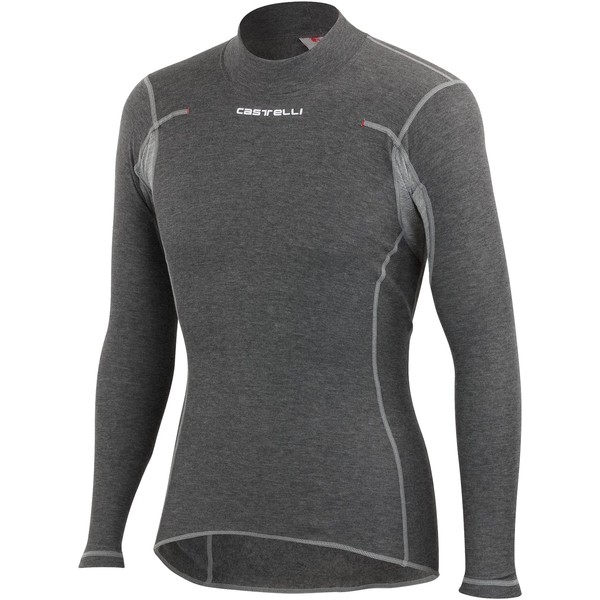 Castelli Cycling Flanders Warm Long Sleeve for Road and Gravel Biking I Cycling - Gray - Large
