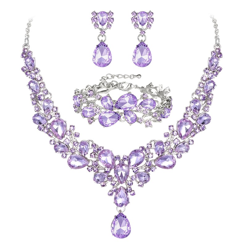 EVER FAITH Conjuntos de joyas de dama de honor nupcial