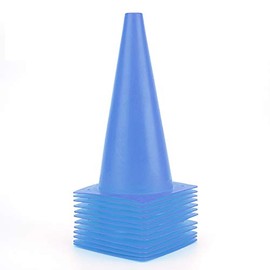 12 Inch Blue Traffic Training Cones, Plastic Safety Parking Cones, Agility Field Marker Cones for Soccer Basketball Football Drills Training, Outdoor Sport Activity & Festive Events - 12 Pack
