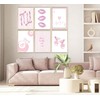 6Pcs Pink Coquette Wall Art How Lucky Are We Stripe