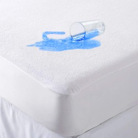 Yorkshire Bedding 100 % Waterproof Mattress Protector - 30cm Deep Skirt Mattress Protector Double Bed - Non Noisy & Super Absorbent Terry Towel Mattress Cover (137x190cm)