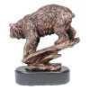 Wildlife Large Grizzly Bear Going Down Hill Bronze Electroplated Resin