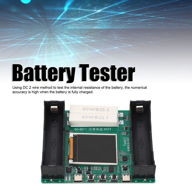 Battery Internal Resistance Tester 1.77 Inch Screen High Accuracy 18650