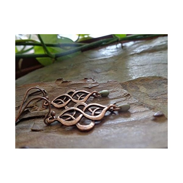 ✿ KELTISCHER KNOTEN IN KUPFER & JAPANISCHE MATTE GLASPERLE AN