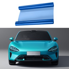 RGOAANC 12×48 Inches Car Light Tint Film, Light Self-Adhesive Tint Film, Auto Taillight Vinyl Wrap Film, Car Accessories Light Headlight Cover Protection Film Universal for Vehicles (Light Blue)
